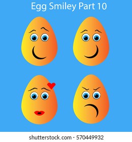 Set of Egg Smiley Icons Vector