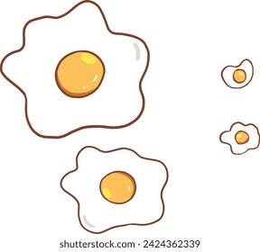 Set of egg sunny side up