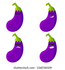 A set of eggplant emoji