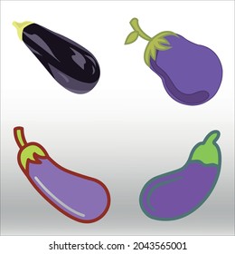 set of eggplant illustrations and vector art, line isolated or logo isolated sign symbol vector, outline and stroke style Collection of high-quality vector illustration,