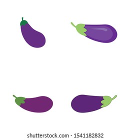 Set of Eggplant logo for design.vector illustration