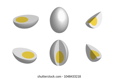Set of eggs in 3D, vector