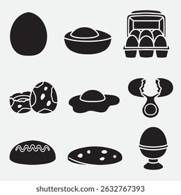Conjunto de huevos buenos para el icono, símbolo, logotipo, diseño del elemento, diseño de la silueta, etc