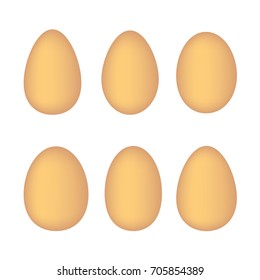 set of eggs on white background