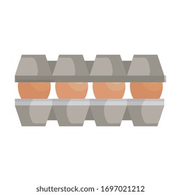 set eggs in package cardboard isolated icon vector illustration design