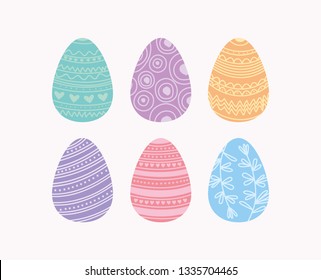 set of eggs painted easter icons