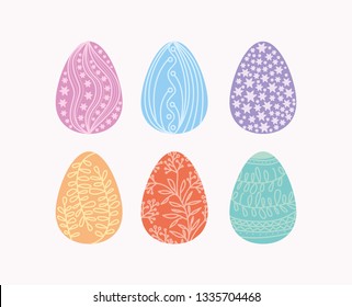 set of eggs painted easter icons
