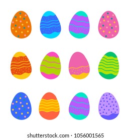 set of eggs vector colorful illustration