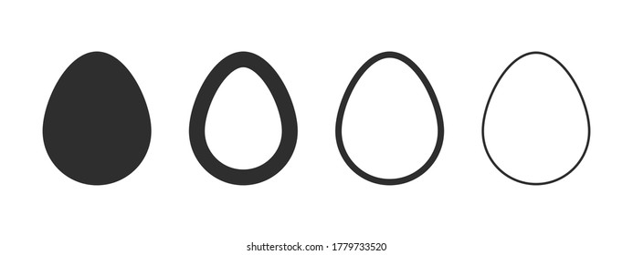 Set eggs vector icons isolated on white background. Egg frames collection.