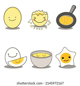 Set of eggs vector in a white background using for decoration or menu design
