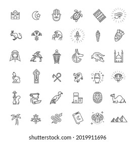 Egypt Icons Design Elements Isolated Stock Vector (Royalty Free ...