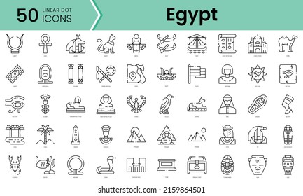 Set of egypt icons. Line art style icons bundle. vector illustration