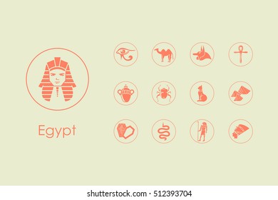 Set of Egypt simple icons