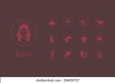 It is a set of Egypt simple web icons