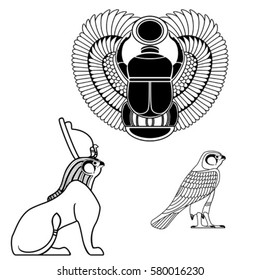 Set of egyptian ancient symbol, egyptian element , sphinx