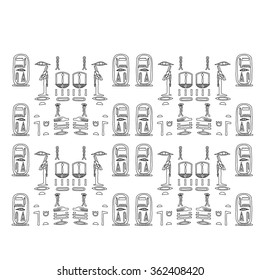 Set of Egyptian symbols, sketch