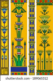 Set of egyptian vertical banners with papyrus.