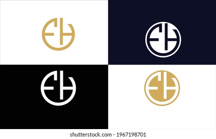 Set Of EH ,HE Abstract Letters Logo Monogram