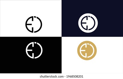 Set Of EI LIE  Abstract Letters Logo Monogram