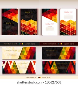 Set of eight abstract geometric business card