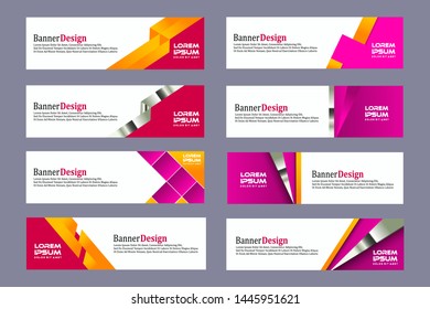 Set of eight abstract vector banners.modern template design for web, vector illustration