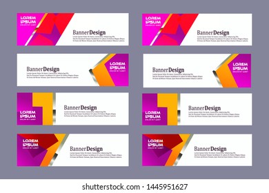 Set of eight abstract vector banners.modern template design for web, vector illustration