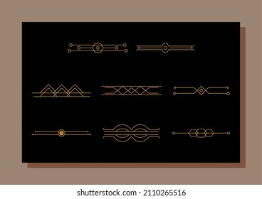 set of eight art deco