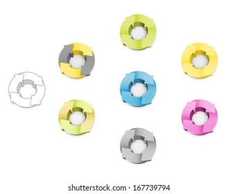 The set of eight blank color cycle diagrams / The set of glossy cycle diagrams / diagram
