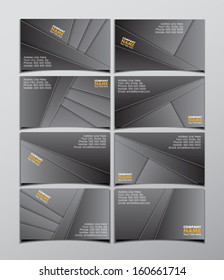 set of eight dark visit card designs