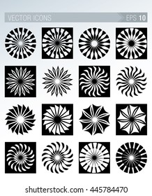 Set of eight icons design in black