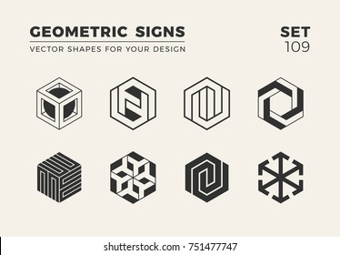 Set Eight Minimalistic Trendy Shapes Stylish Stock Vector (Royalty Free ...