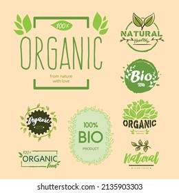 set of eight organic stamps