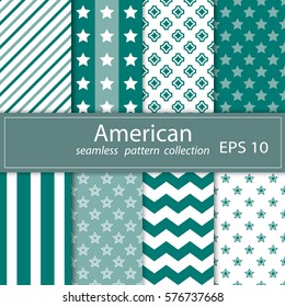 A set of eight paintings. Seamless fabric. A Maritime theme. Blue. Ornament, background, texture, wrapping, Wallpaper , greeting, print. Vector shares.