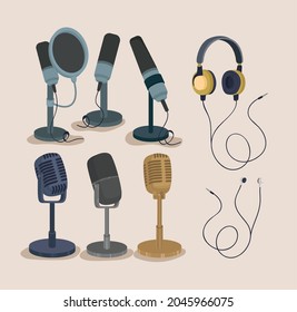 set of eight podcast items