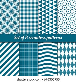 Set of eight of seamless patterns
