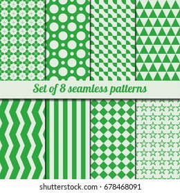Set of eight of seamless patterns