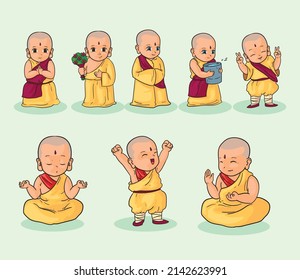 set of eight shaolin monks