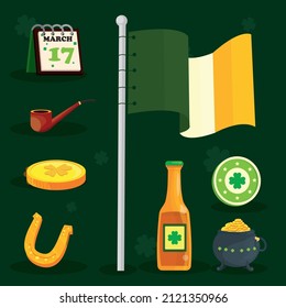 set of eight st patricks day icons
