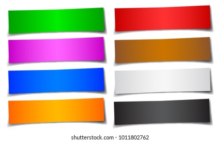 Set of eight sticky papers - stock vector