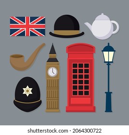 set of eight uk items
