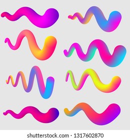 Set of eight vector abstract gradient elements. Modern vector gradient elements