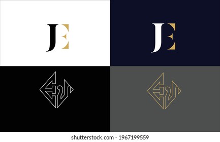 Set Of EJ ,JE Abstract Letters Logo Monogram