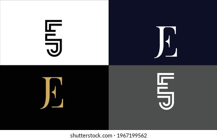 Set Of EJ ,JE Abstract Letters Logo Monogram