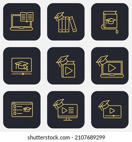 Set of E-learning icon. Online Education pack symbol template for graphic and web design collection logo vector illustration