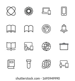 Set of E-learning related vector line icons. Premium linear symbols pack. Vector illustration isolated on a white background. Web symbols for web sites and mobile app. Trendy design. 
