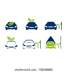 A set of electric car icons