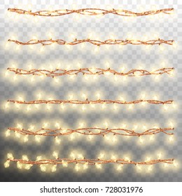 Set of Electric Christmas tree garland. Christmas decoration lights effects. And also includes EPS 10 vector