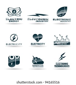 Set Of Electric Energy Icons. Electricity.