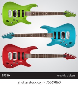 Set of electric guitars