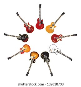 Set of Electric Guitars isolated